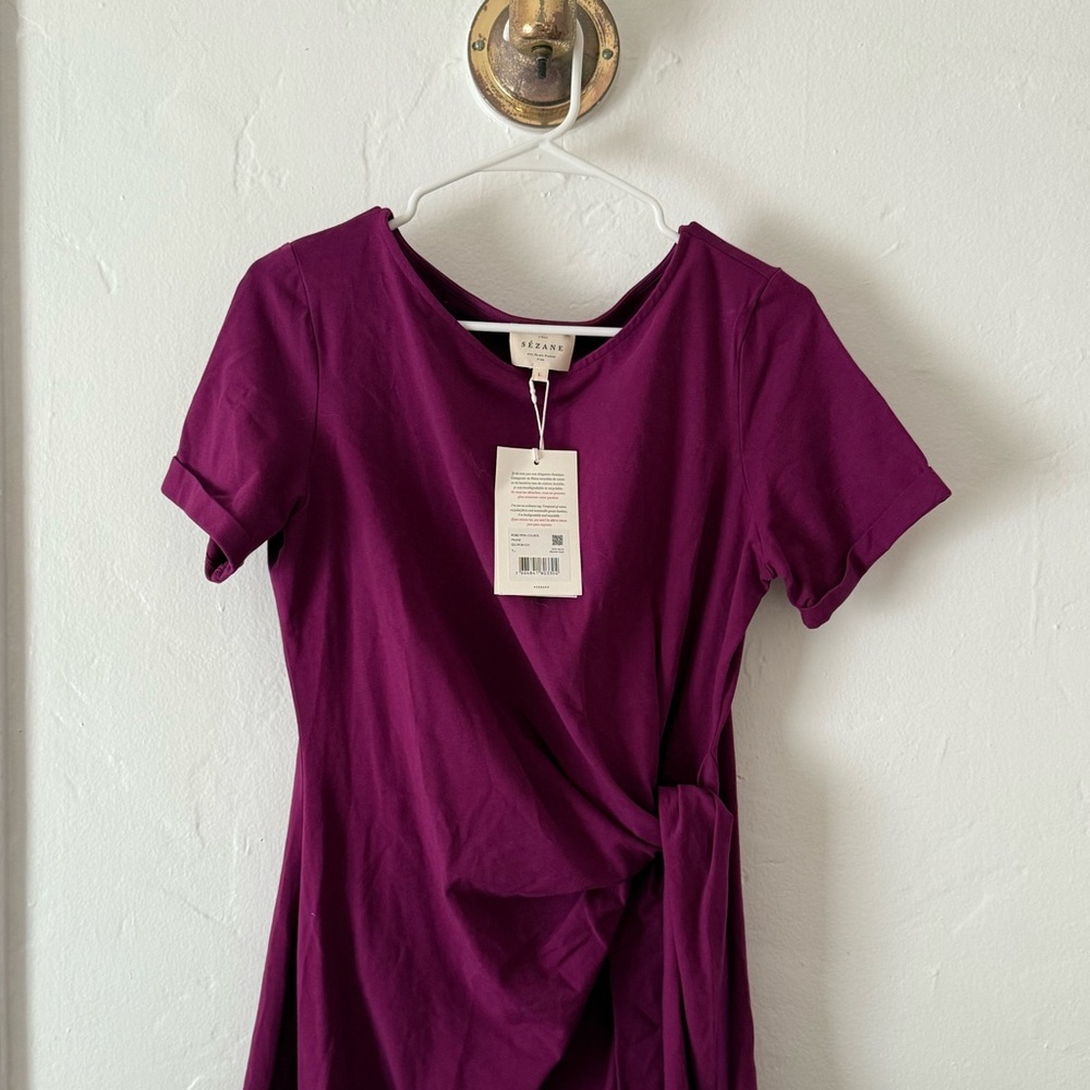 Sezane Pippa Short Dress Plum - Size L